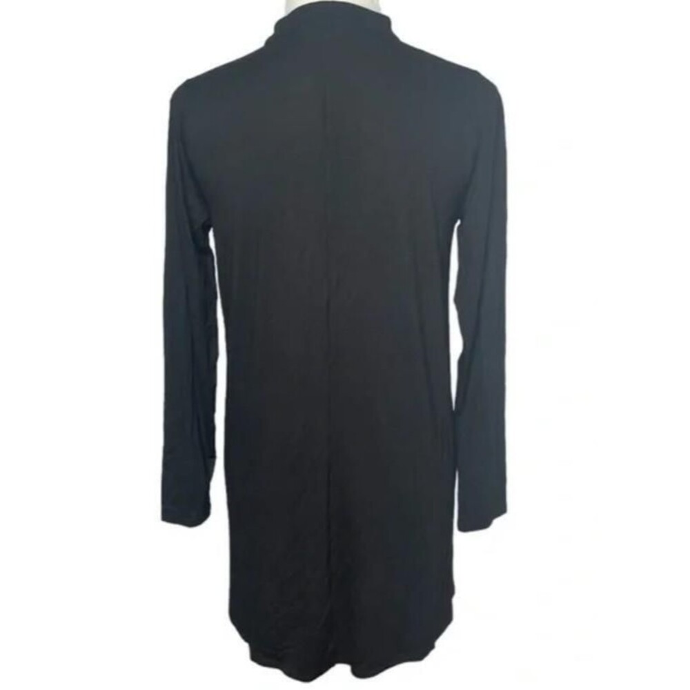 EILEEN FISHER Black Sz XXS Soft Stretchy Oversized Button Up Shirt LIKE NEW - Picture 4 of 4